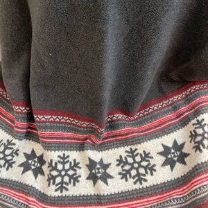Grey and Red/White Fleece Afghan, from  Portugal